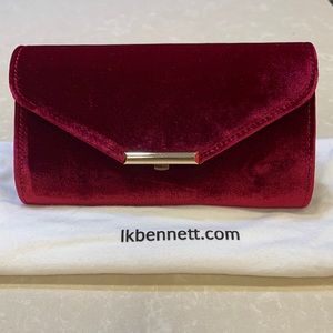 LK Bennett Lucy flap-detail chain-strap velvet clutch